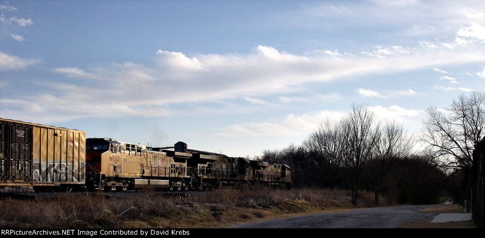 Trio heading South pulling a mixed freight.